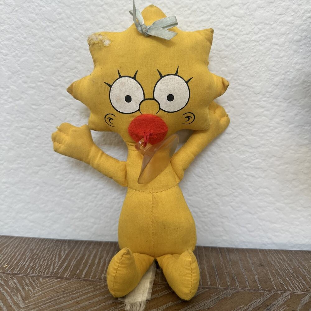 Maggie The Simpsons Suction Cup Plush Plush 8" Vintage 1990 90s Doll Toy Baby